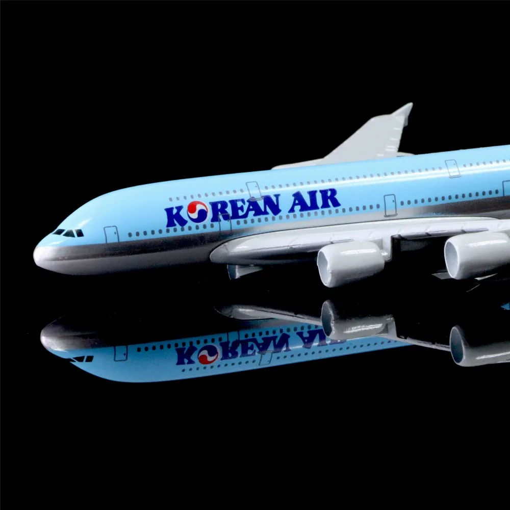 1:400 16 см корейские авиалинии A380 металлическая модель самолета офисное украшение