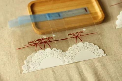 100 шт. прозрачные пакеты для печенья ручной работы самоклеящиеся целлофановые