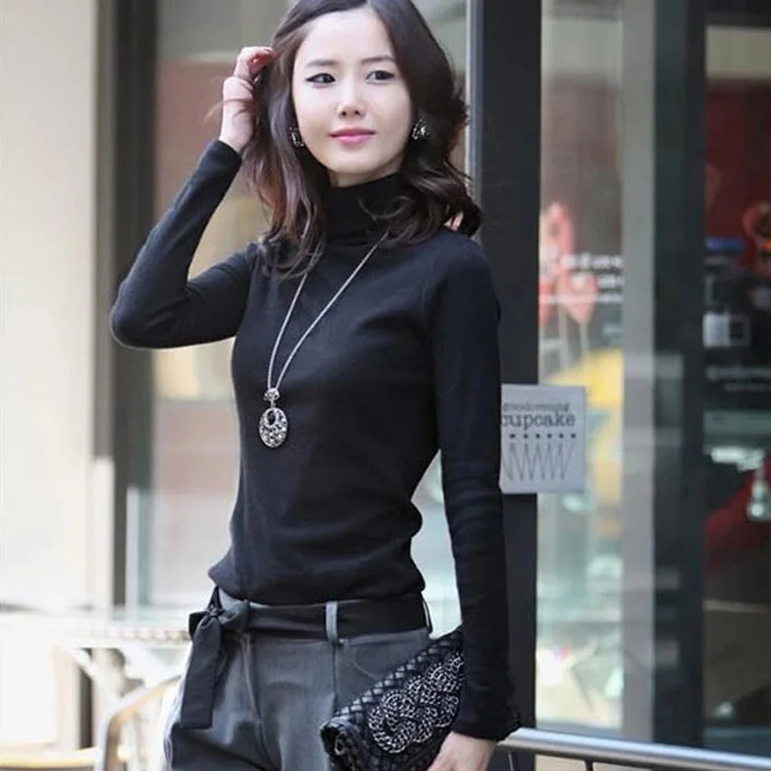 2018 Новый Модный осенне зимний женский свитер водолазка с длинным рукавом