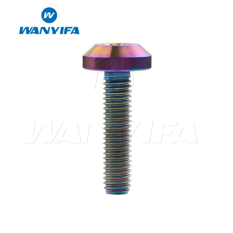 Rainbow M8X25 Ваньифа Винт С Титановым болтом M8x15 20 25 30 35 40 мм плоской верхней головкой зонта для велосипедного тормоза - Цвет: Rainbow M8X25