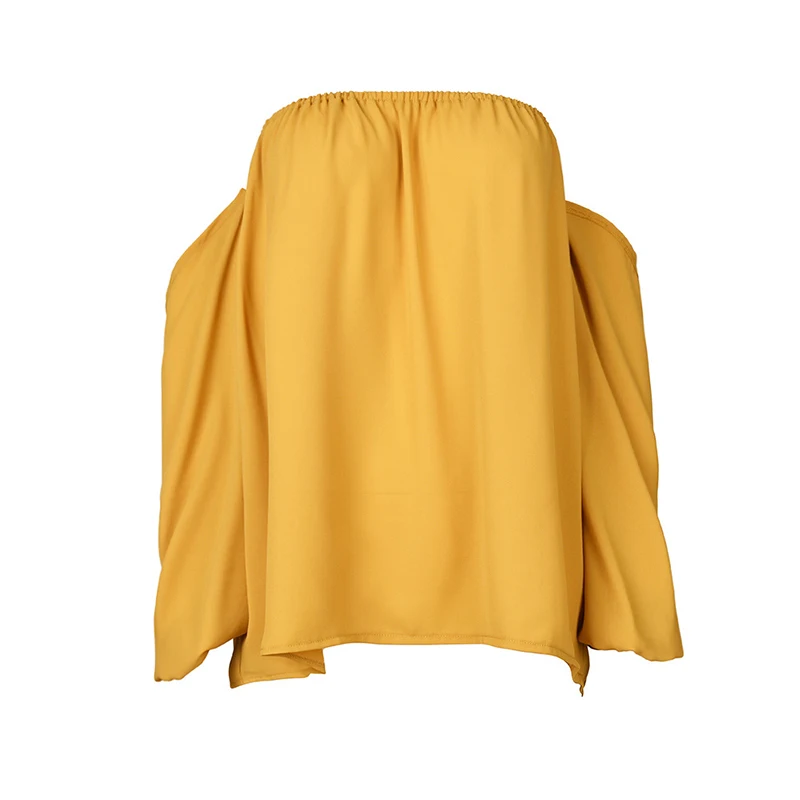 Модные Фонари рукавом с плеча блузка рубашка 2018 лето осень пикантные Slash шеи