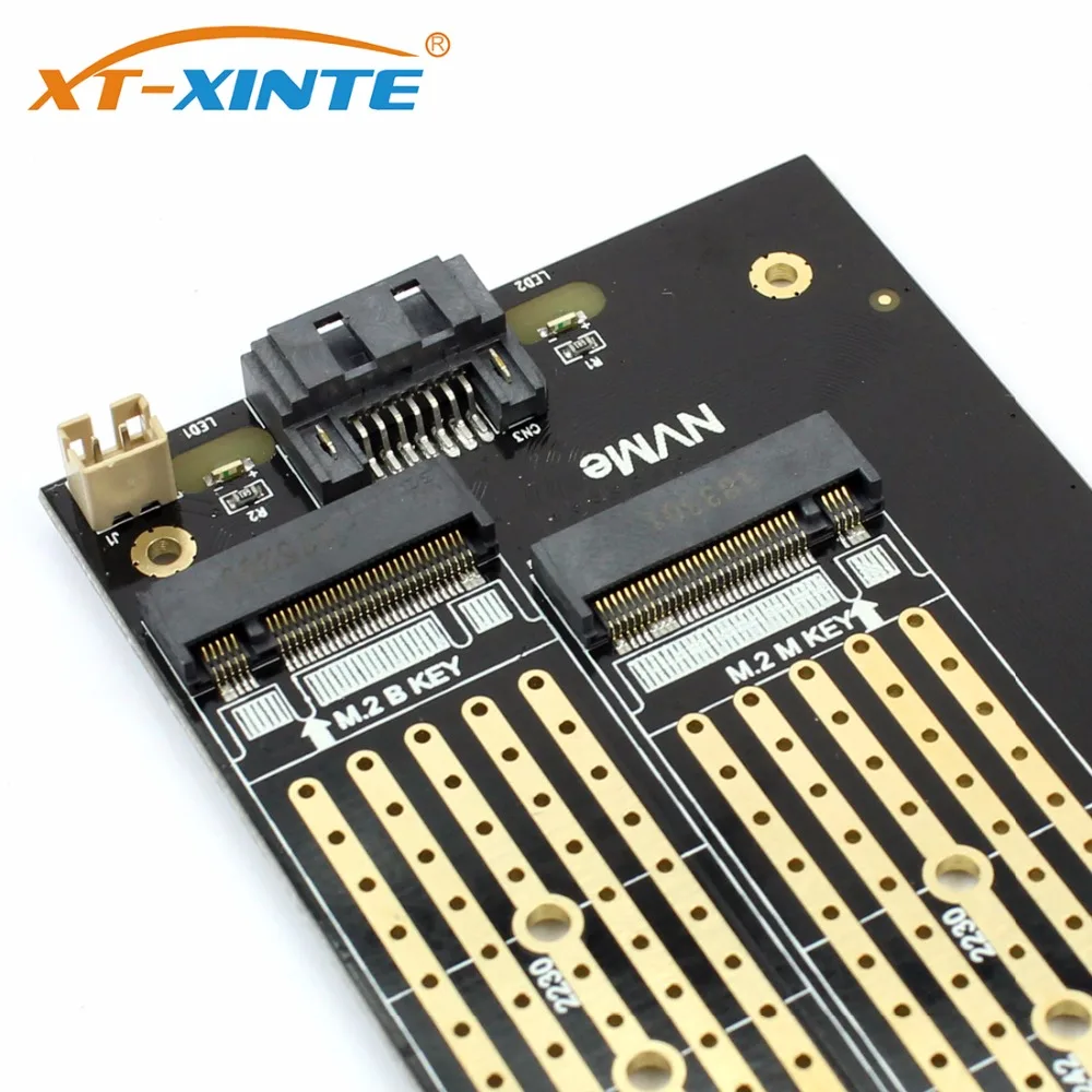 XT-XINTE SK7 M.2 for NVMe SSD NGFF to PCIE X4 Riser Card Adapter M Key B KEY Dual Interface card Support PCI Express3.0 | Компьютеры и