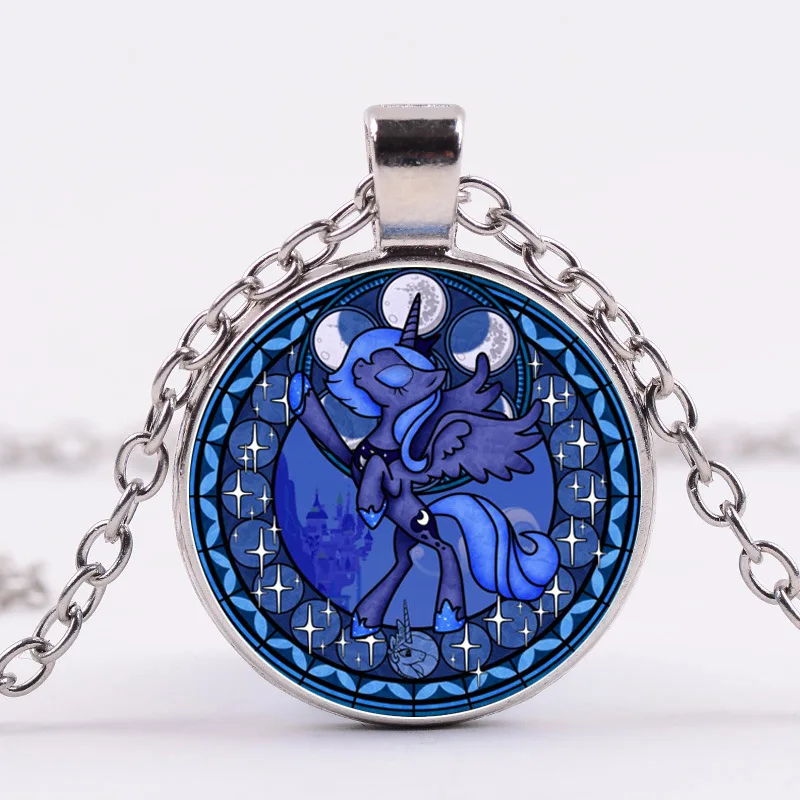 SONGDA My Little Horse Baoli Poni ожерелье принцесса Луна Волшебная Радуга лошадь стекло кабошон время драгоценный камень длинное ожерелье для маленькой девочки