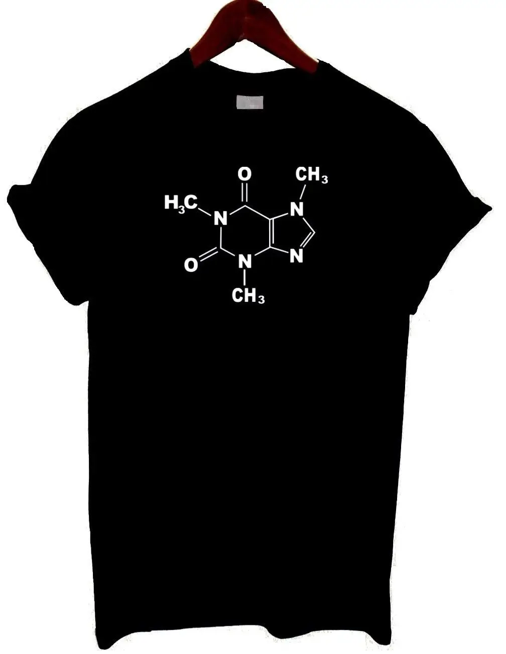 Caffeine футболка с изображением молекулы Nerd кофе геймер гик Забавный унисекс Science