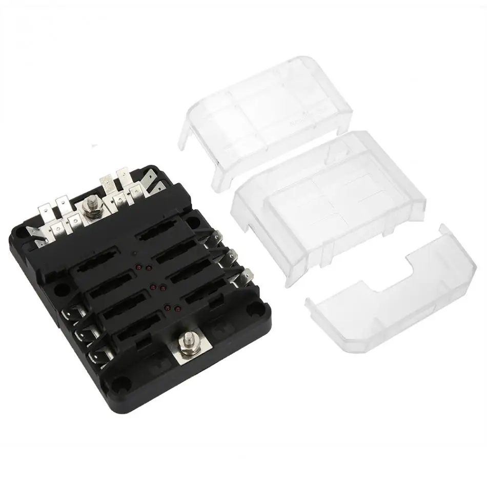 DC32V 100A лезвие предохранителей Holder-12P отрицательный сборных шин быстрая терминалов с плавкий предохранитель светодиодный Предупреждение светильник для автомобиля морской катер