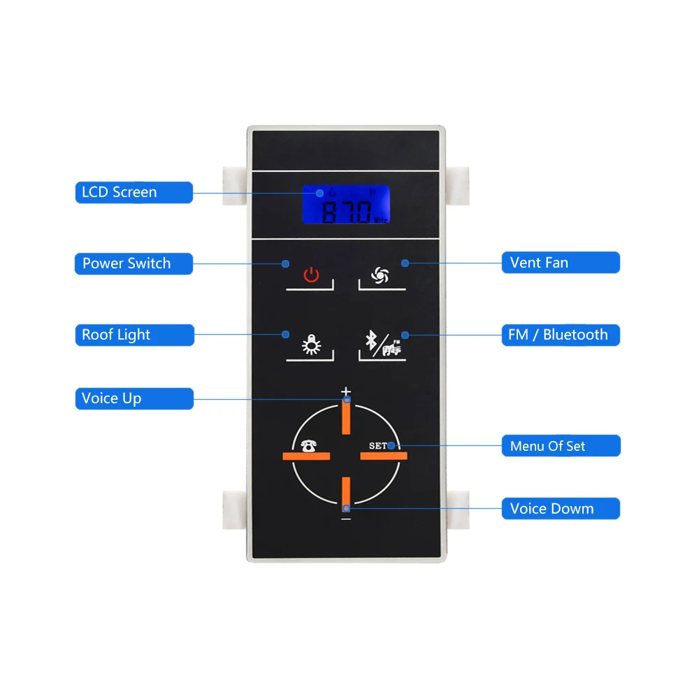 1 комплект(контроллер+ трансформатор+ вентилятор+ динамик+ светильник) bluetooth подключение к телефону ЖК-панель дисплей индукционная душевая кабина fm-радио