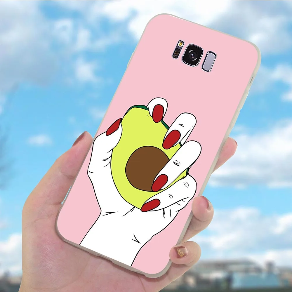Мягкий чехол для телефона из ТПУ Samsung Galaxy A3 авокадо с милыми фруктами A5 A6 Plus A7 A8 A9 A10