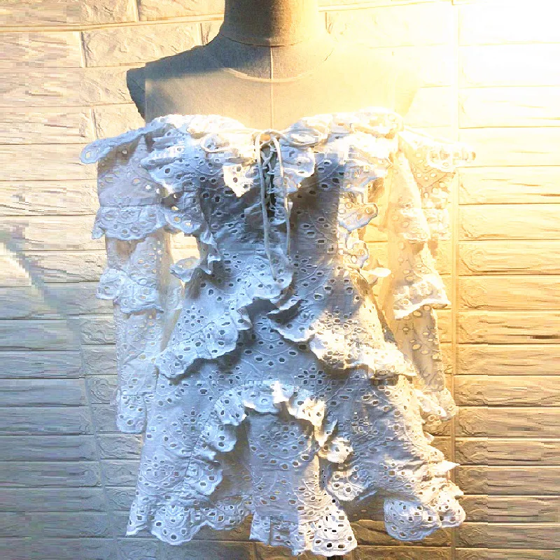 2019 новые весенние праздничные женские кружевные платья с перекрещивающимися