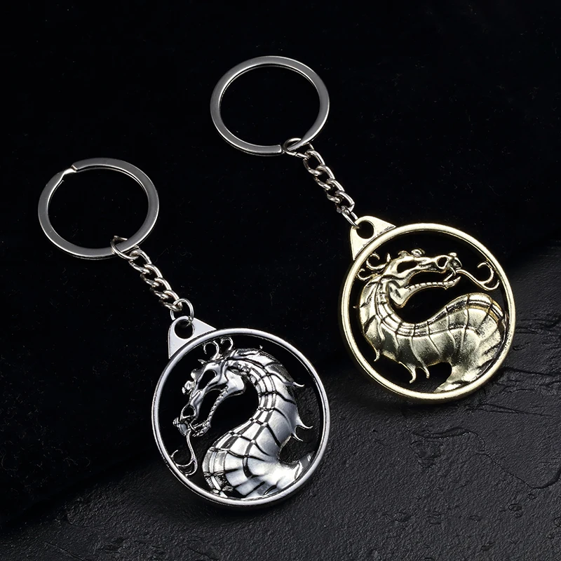 ZRM модный винтажный брелок для ключей Mortal Kombat с изображением дракона тотема, брелок для ключей из сплава, подарок для мужчин, аксессуары для автомобильных ключей