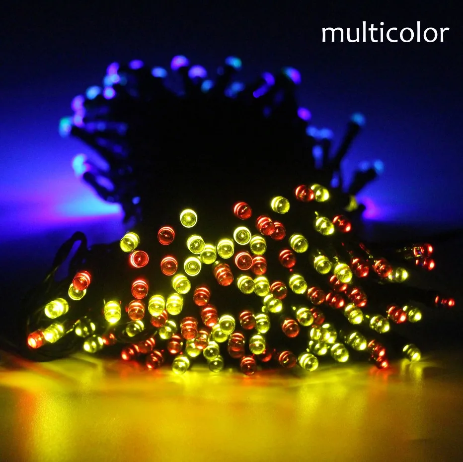 Multicolor 50/100/200 светодиодный открытый солнечные лампы светодиодный гирлянды светодиодные огни Фея праздник для рождественской вечеринки гирлянды солнечные сад Водонепроницаемый огни - Испускаемый цвет: Multicolor