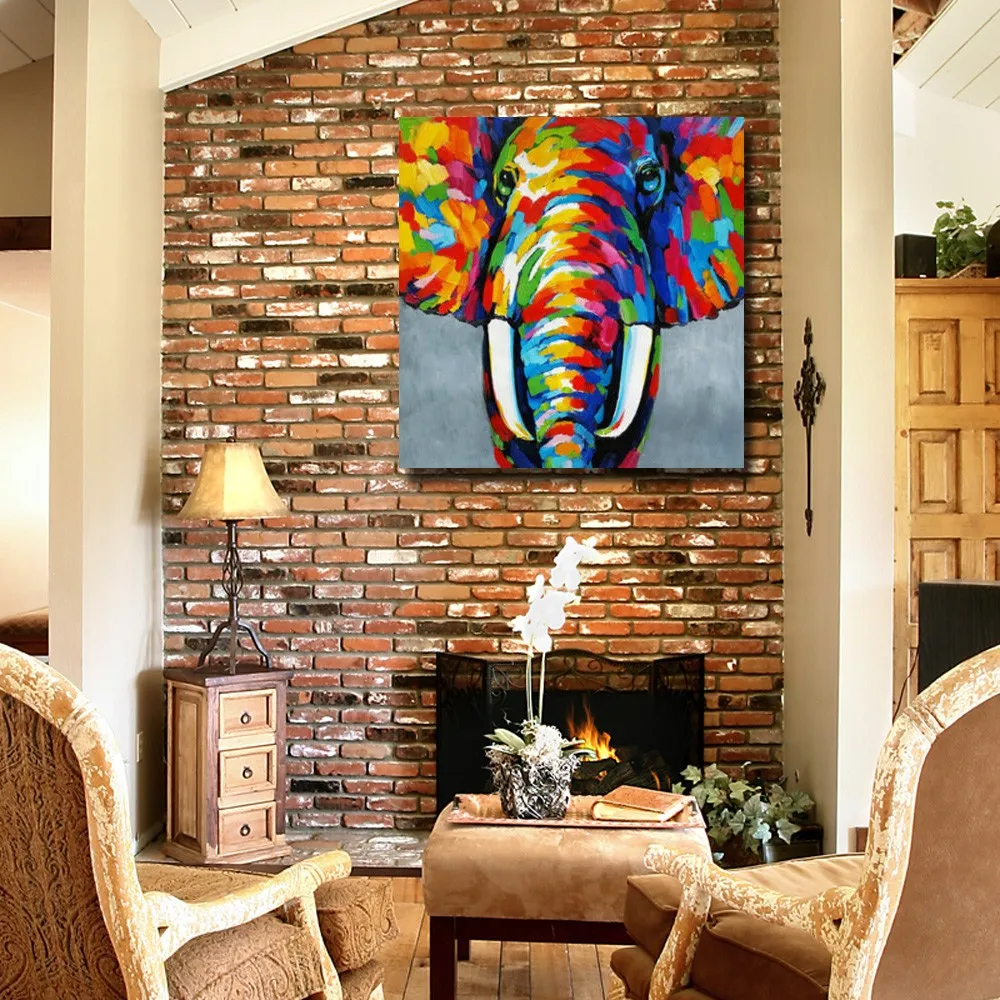 Canvas painting Elephant Poster Cuardros decoracion Modern Wall Painting for Living Room Decor High Quality Cheap Oil | Дом и сад