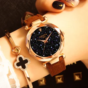 Женские часы 2020 Новые повседневные Модные кварцевые часы Звездное небо многоцветные кожаные Наручные часы простые дизайнерские женские часы Orologio