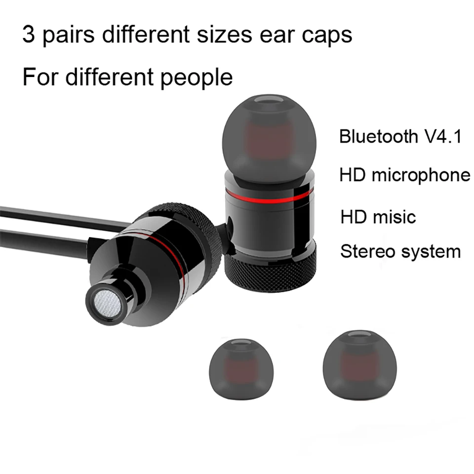 Беспроводные bluetooth наушники Металлические Магнитные стерео Бас Наушники