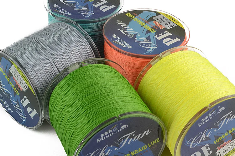 300 М 4 ткачество Зеленый/Желтый/Серый/Синий/Оранжевый ЧП Плетеная Леска Снасти 12LBS