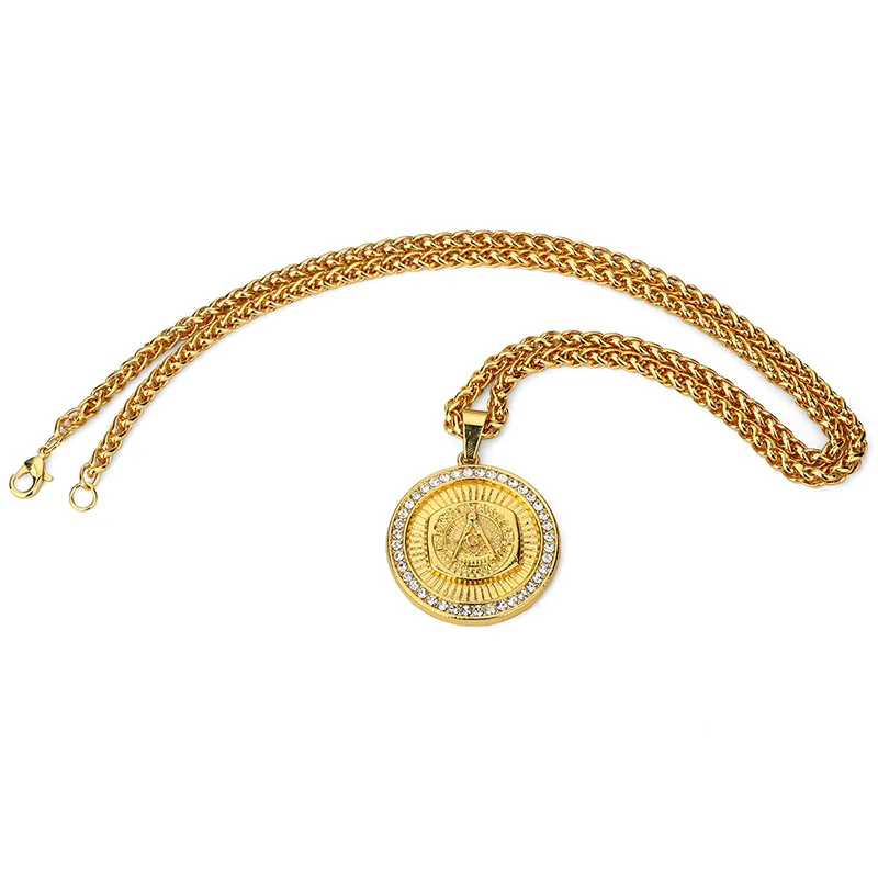 Мужское ожерелье с масонской подвеской в стиле хип-хоп колье из цепочки под