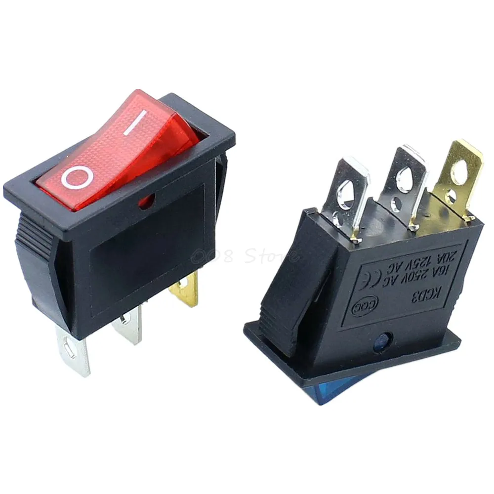 5 шт. ВКЛ-ВЫКЛ 3Pin клавишный выключатель DPST 15A/20A 250V/125VAC | Обустройство дома