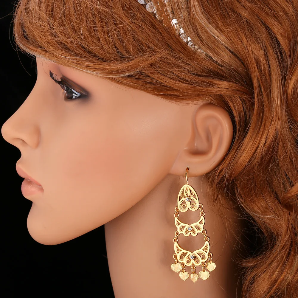 U7 Кисточки Длинные Серьги Женщины Ювелирные Изделия Модный Золото/Platinum