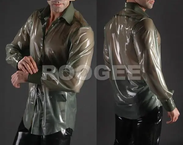 Men's latex shirt in trasparent color