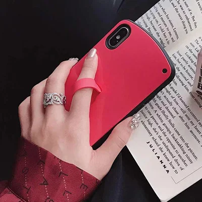 red GlamPhone чехол сплошной цвет кольцо Arc чехол для телефона для iPhone 6 7 8 Plus X XR XS Max Телефон задняя крышка чехол s - Цвет: red