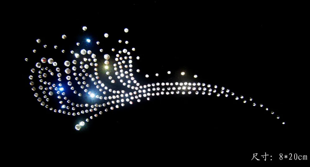 2 шт./лот маленький хвост Феникса Железный на кристаллах Трансферы Дизайн горячей