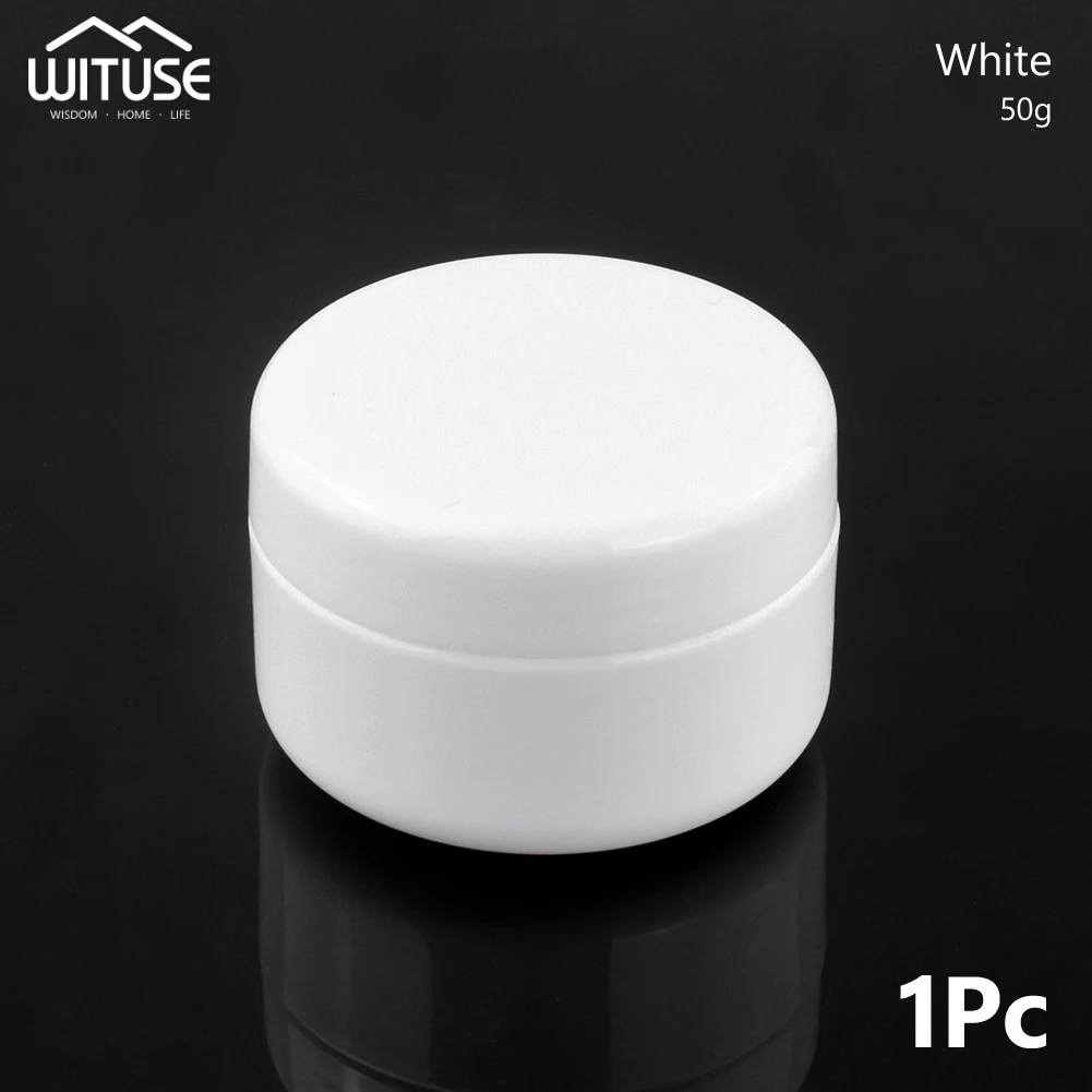 50g White Портативный ящик для хранения Чехол многоразовые бутылки путешествия крем-лосьон для лица пластиковый косметический контейнер пустые банки для макияжа 20 г 50 г 100 г - Цвет: 50g White