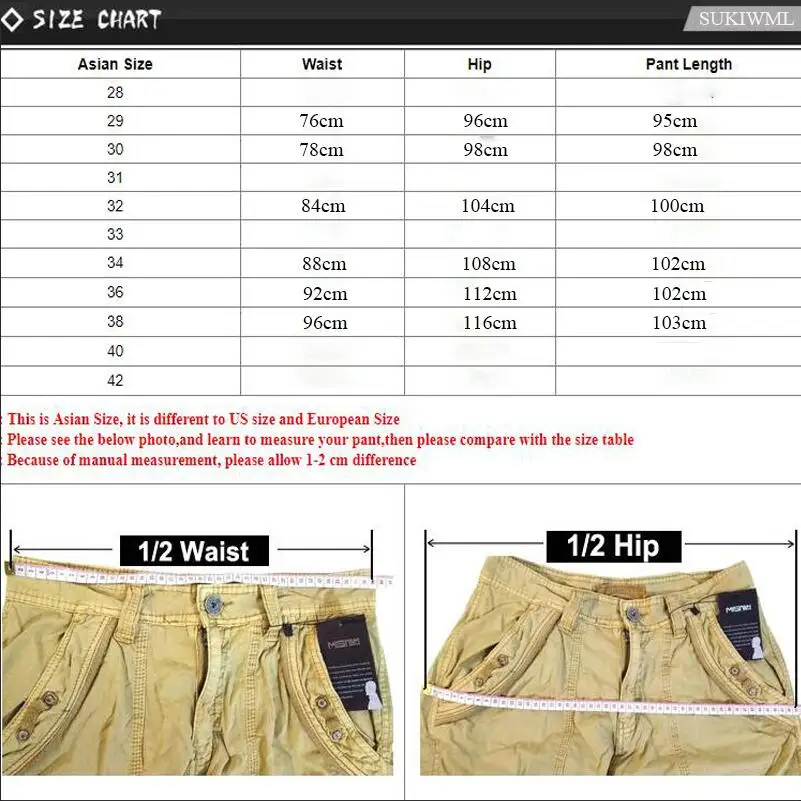 SUKIWML 2017 Модные мужские повседневные брюки камуфляжные карго спортивные 100%