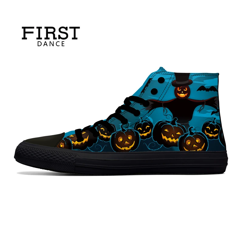 Первый танец Хэллоуин на каждый день Обувь с высоким берцем и синие классические
