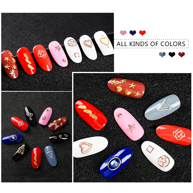 Смешанные золотые заклепки для ногтей Звезда Луна жемчуг стразы дизайн панк