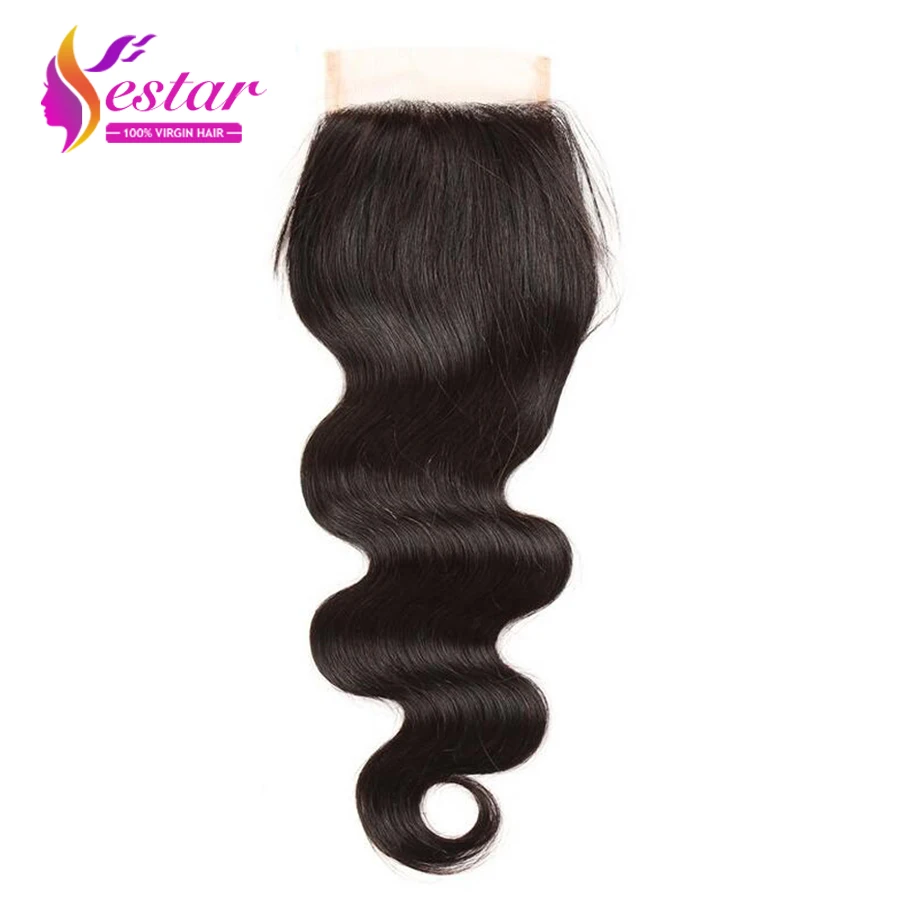 7А Малайзии Кружева Закрытие Отбеленные Узлы Объемная Волна Free/Средний/3 Часть