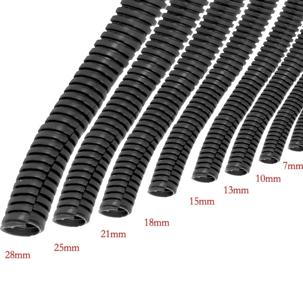 EE support 6M Length Multi-size Width Split Loom Wire Automobile Flexible Tubing Conduit Hose Black Car accessories | Автомобили и