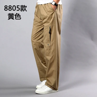 picture color Мужские брюки карго большого размера 5XL 7XL 8XL 9XL 10XL тянущиеся брюки осенние военные прямые брюки в стиле сафари с карманами хаки 50 - Цвет: picture color