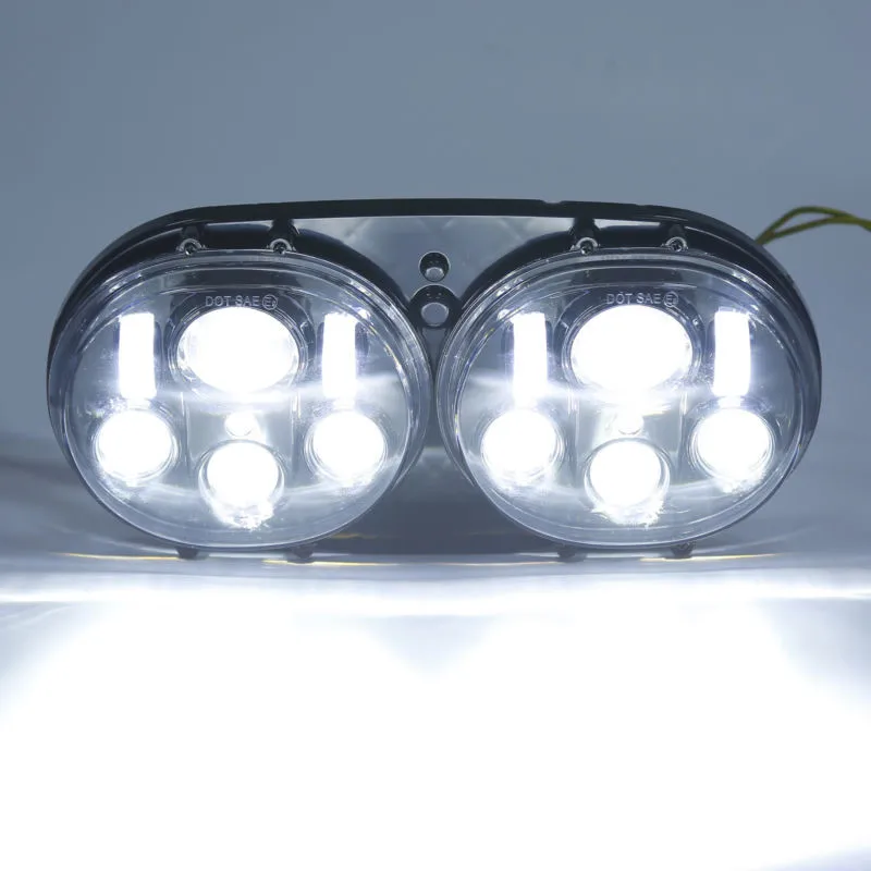 

Motorcycle 5-3/4" LED Headlight Projector Lamp For Harley Road Glide 1998-2013 FLTR EFI FLTRI CVO Custom