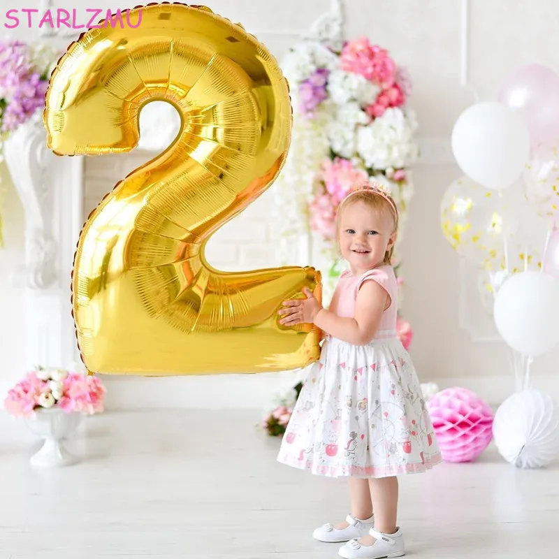 STARLZMU 32 дюймов золотой фольги воздушный шар номер Гелий воздушные шары золотой день рождения фотосессия Цифровой шар вечерние партия баннер 16 18 20 21 25