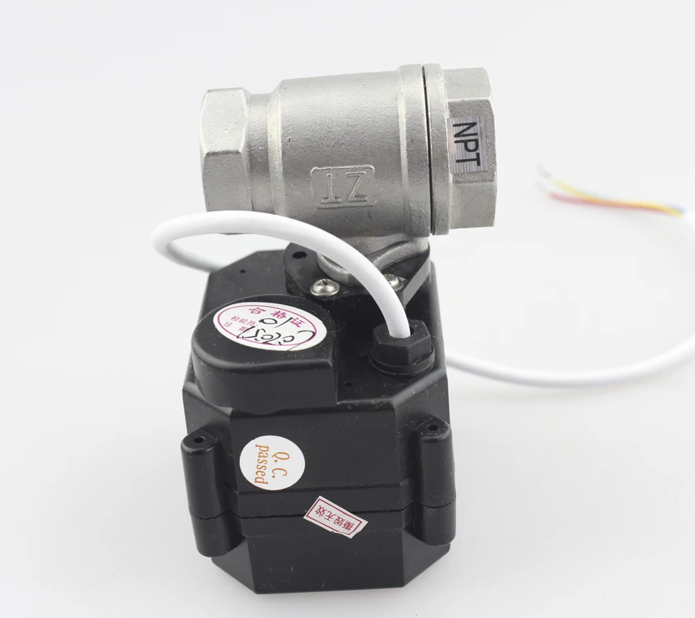 HSH Flo 1/2 &quotDN15 24VDC Нержавеющая сталь двухсторонний моторизованный шаровой кран CR 02 3
