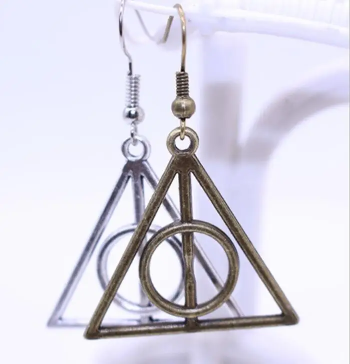 Винтажные из металлического сплава геометрические треугольные круглые серьги