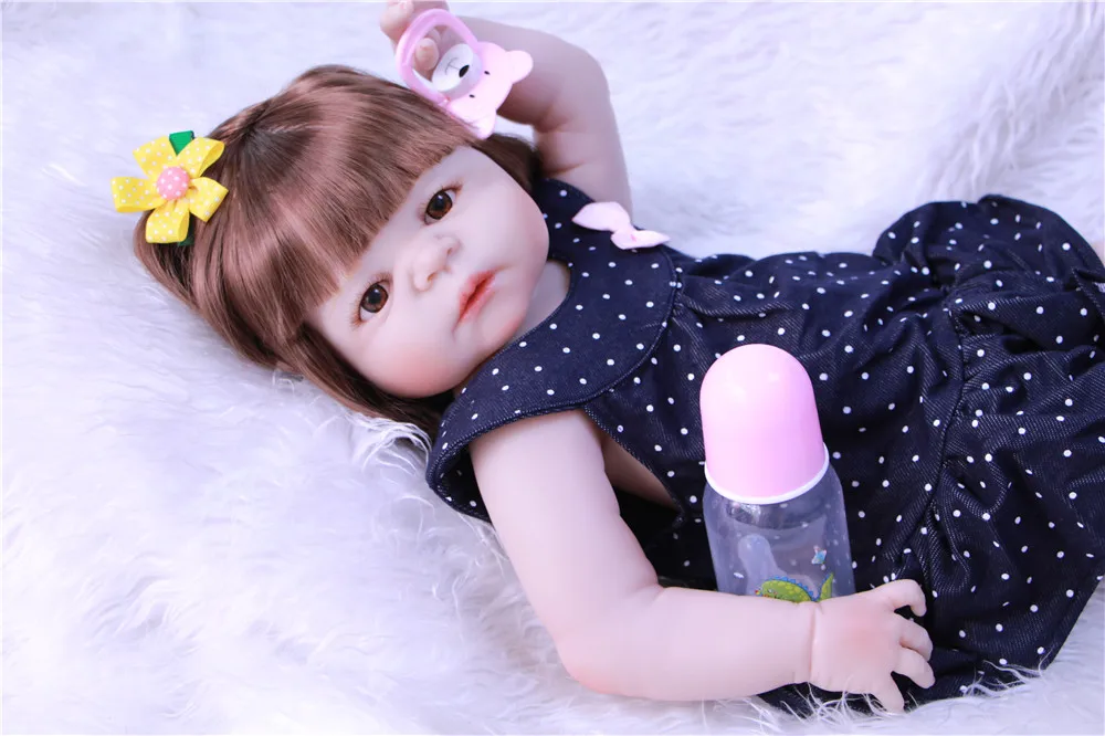 Кукла Bebes Reborn 57 см силиконовая кукла для девочки Baby игрушка ванны красивые