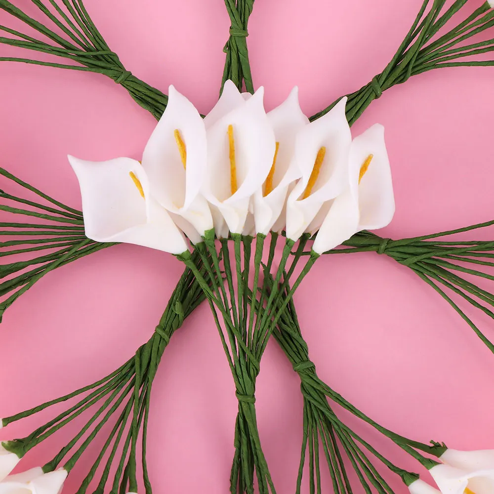 144 шт./лот искусственная Калла из пенополиэтилена букет цветов свадебвечерние