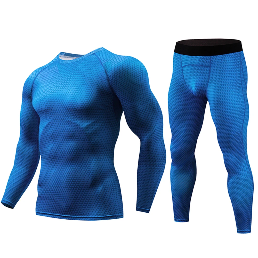 

New Men Compression RunThermal Underwear Long Johns Gym Fitness Bodybuilding Tight elasticity clothing Sport Suit Rashgard Male