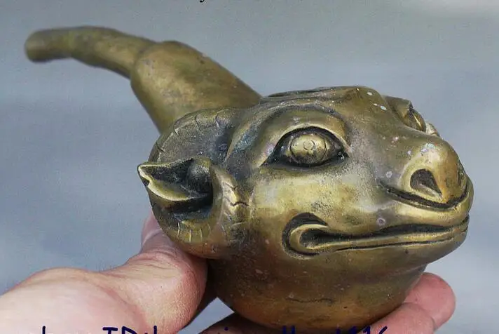 Старый народный китайский сбор овец голова Статуэтка курительная трубка