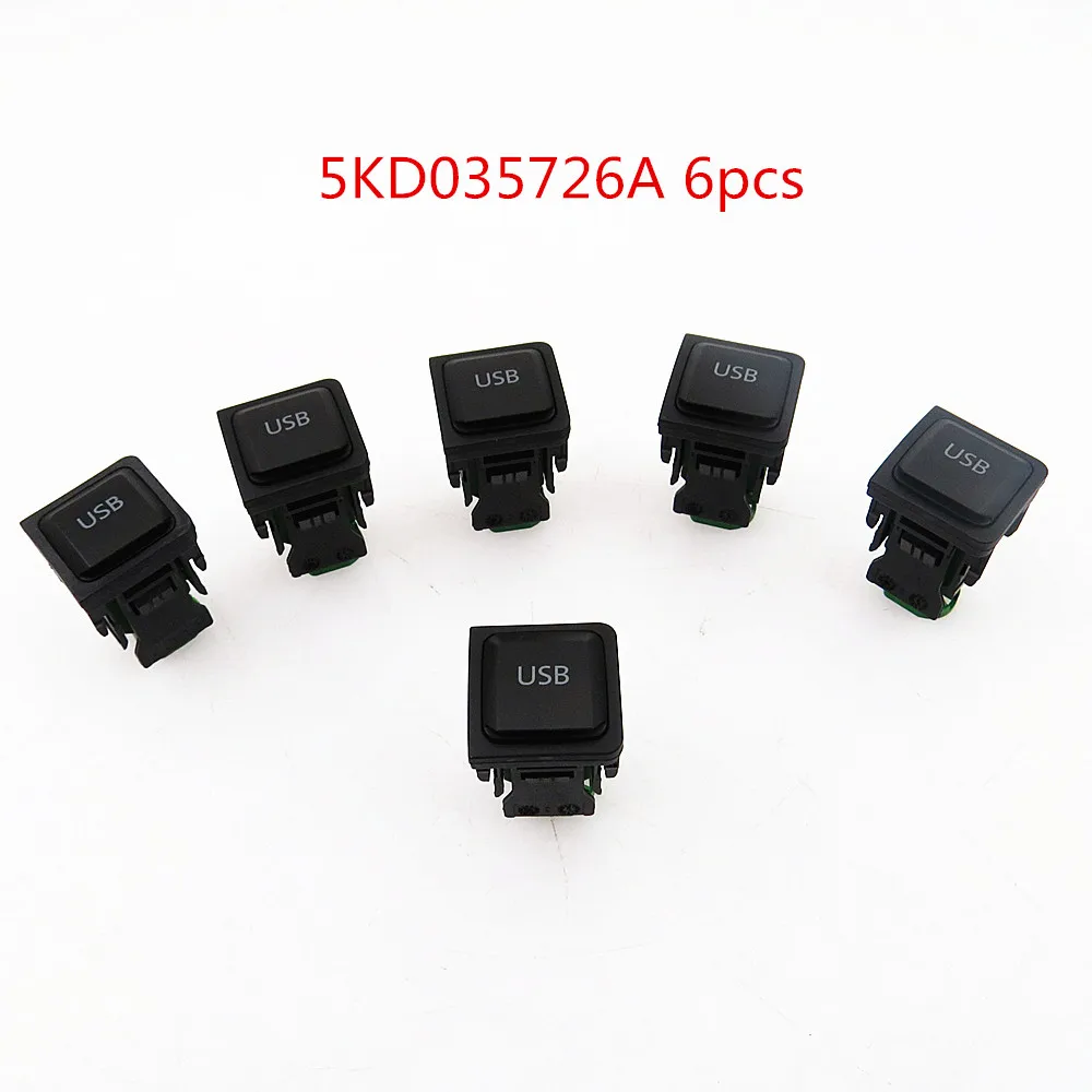 Scjyrxs Кол-во 6 RCD510 RNS315 USB Порты и разъёмы для подключения к розетке адаптер для Scirocco Гольф MK5 MK6 5KD 035 726 5KD035726A 5KD 035 726A - Цвет: 5KD035726A-6pcs