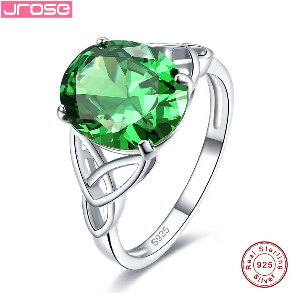 Jrose Александрит 7.8ct Зеленый кварцевый пасьянс кольца для женщин твердое кольцо из