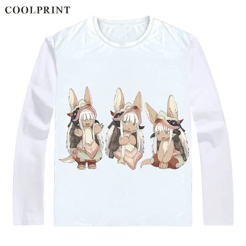 Мужская футболка Coolprint с изображением кролика Nanachi сделанная в бездне Meido in Abisu
