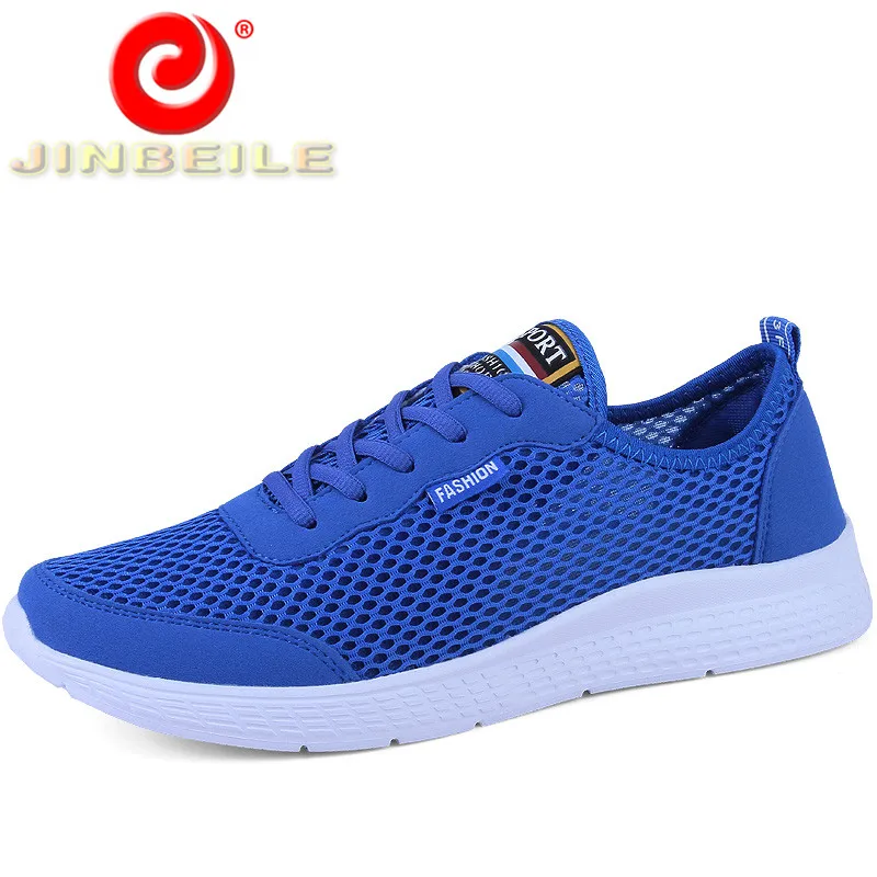 JINBEILE Ultra-light Summer Men Running Shoes Women Breathe Mesh Sneakers Outdoor Sports Big Size Couple | Спорт и развлечения
