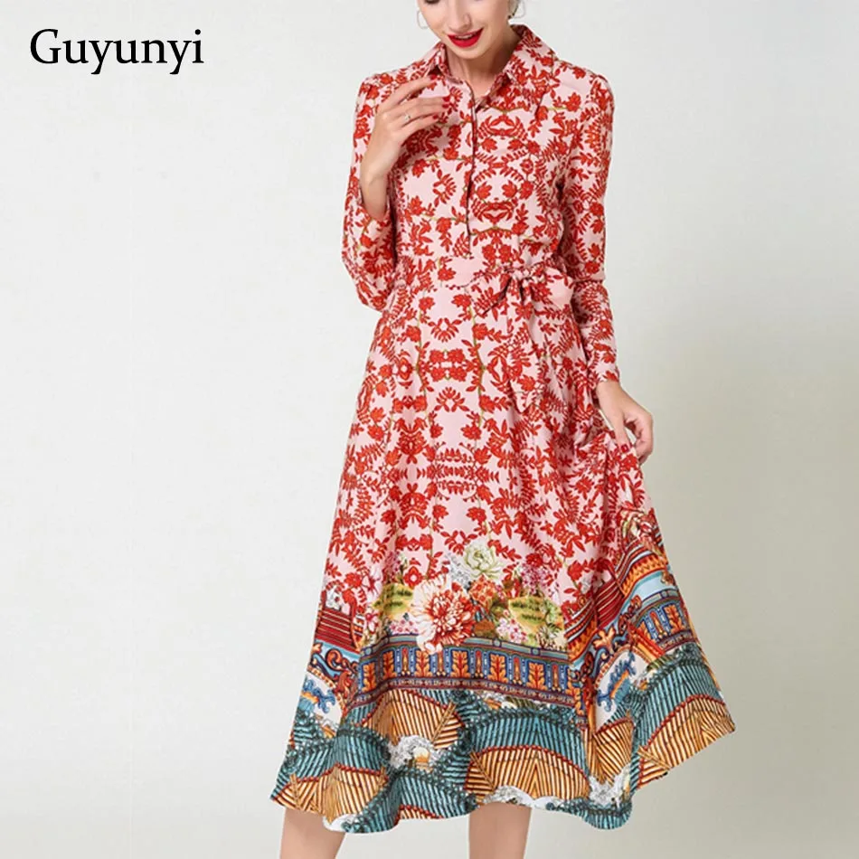 

Vintage Print Ethnic Style Bohemian Dress 2022 Spring Comfortable Slim Fit Casual Elegance Temperament Party Dress Women