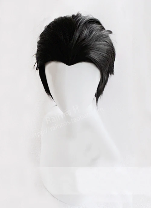 Anime YURI!!! on ICE Katsuki Yuuri Short Black Slicked Back Heat Resistant Cosplay Costume Wig | Тематическая одежда и