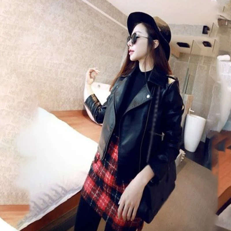 Женское пальто женские топы вечерние из искусственной кожи однотонный кардиган