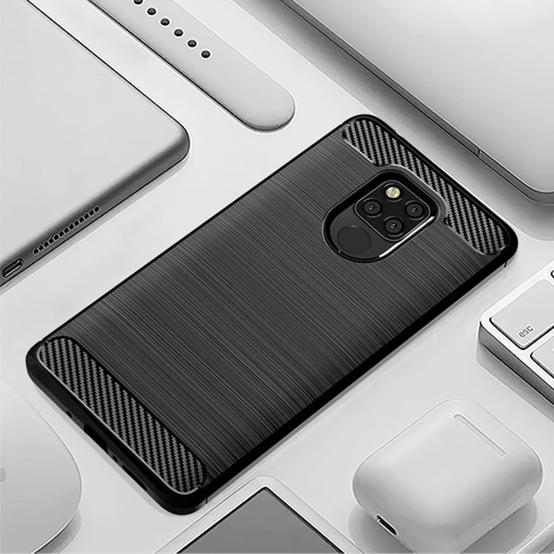 Чехол для Huawei Mate 20 X мягкий силиконовый матовый чехол из углеродного волокна Pro