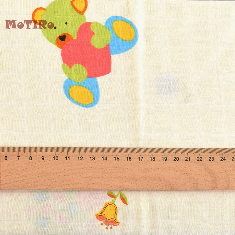 MoTiRo половина метра хлопок двухслойная газовая ткань для DIY/Шитье/стеганое