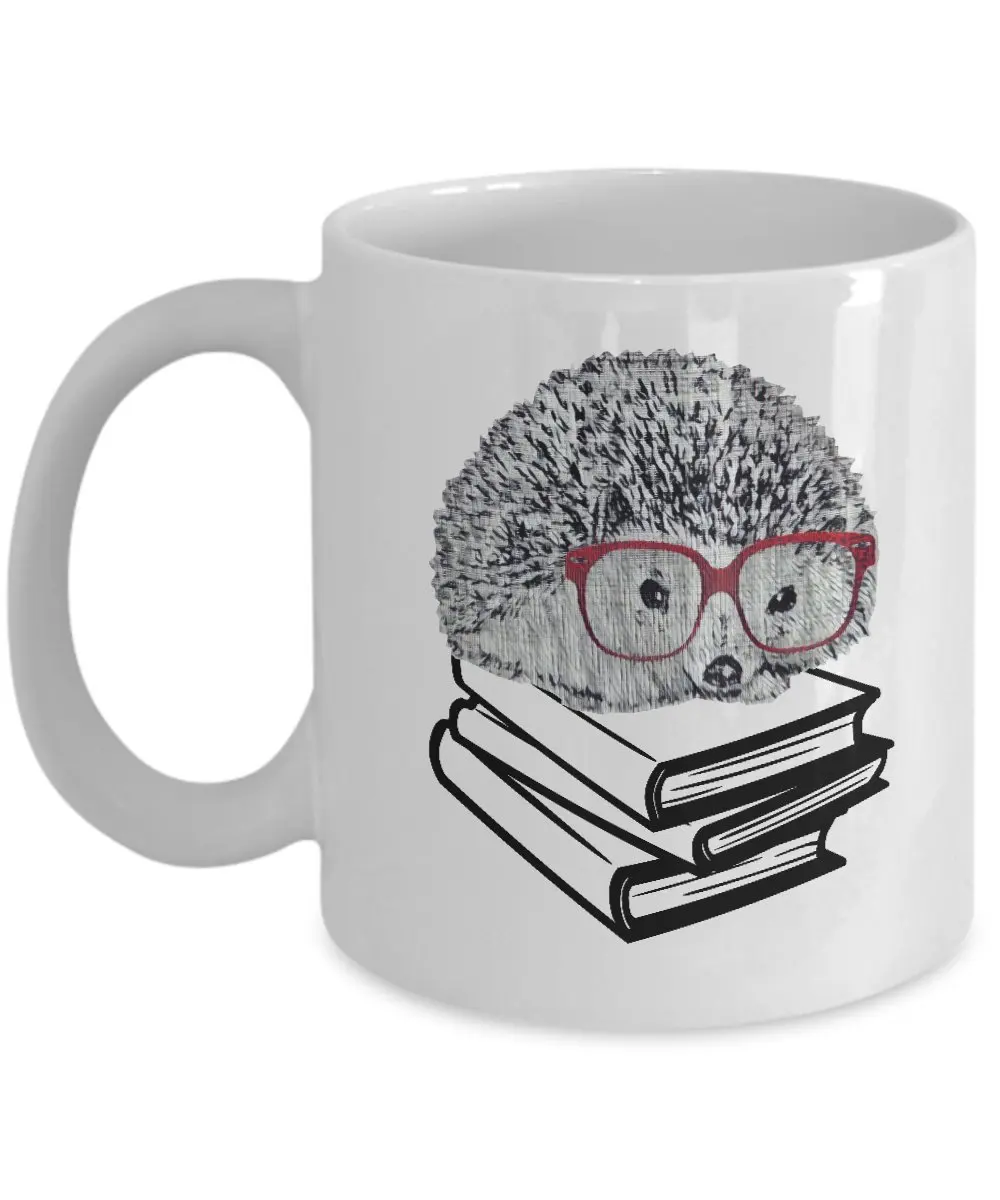 Hedgehog Mug Book Nerd with Glasses Cute As Seen on Shirt Funny Gift | Дом и сад