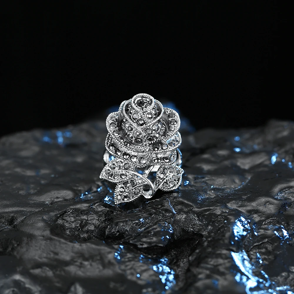 Женское Винтажное кольцо с розами европейские указательные кольца для вечеринок